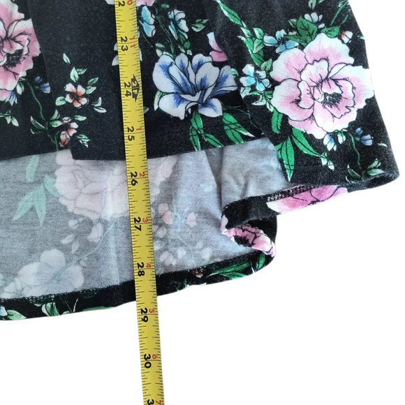 Torrid Super Soft Black Floral Short Sleeve Babydoll Style Tunic Size 2X - Picture 4 of 6
